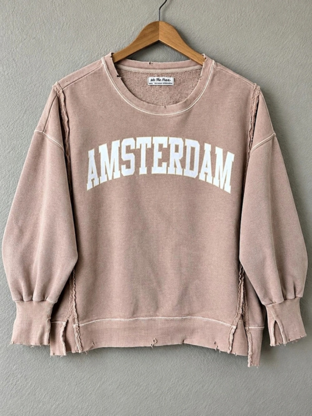 We The Free Oversized Amsterdam Sweatshirt in Light Brown Size Small